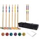 preview thumbnail 1 of 7, GSE™ Classic 6-Player Croquet Set with 6 Mallets & Croquet Balls, 9 Wickets, 2 Stakes and a Carrying Case - Croquet Set 16 Years and Up - Croquet Set