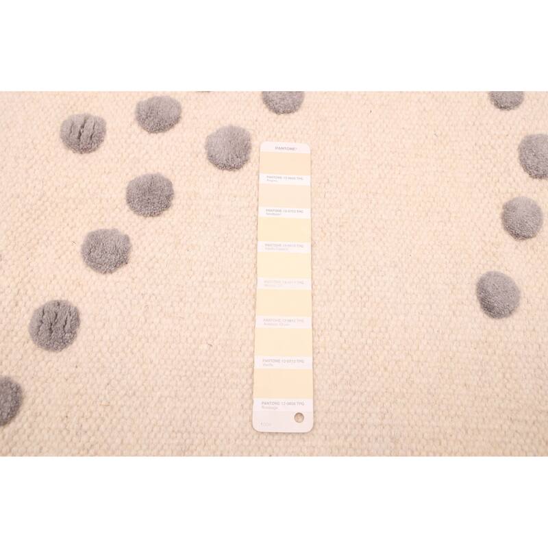 ECARPETGALLERY Flat-Weave Nevada Cream Wool Kilim - 4'0 x 5'9