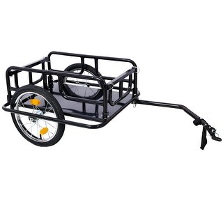 Foldable Bike Cargo Trailer - 16" Pneumatic Tires, 110 Lb Capacity, Universal Coupler