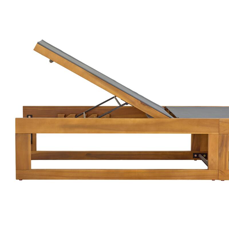 Emile Outdoor Mesh and Wood Chaise Lounge (Set of 2) by Christopher Knight Home