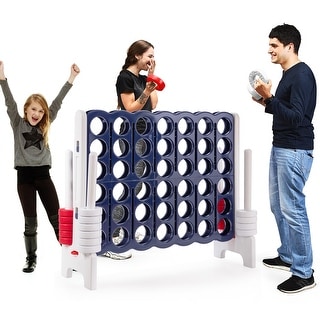 Costway Jumbo 4-to-Score 4 in A Row Giant Game Set Indoor Outdoor - Dark Blue