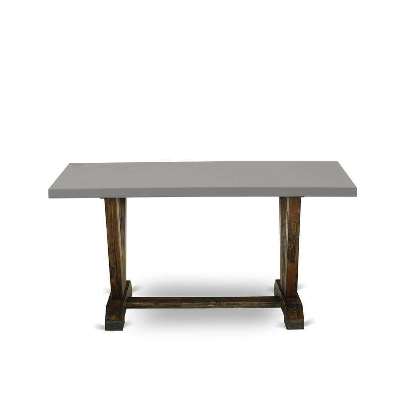 East West Furniture 3 Piece Dining Room Set - 1 Dining Table and 2 Benches(Finish Options)