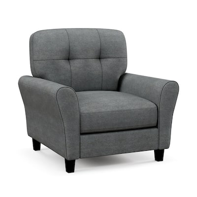 Modern Upholstered Accent Chair with Rubber Wood Legs - 36" x 32" x 35"