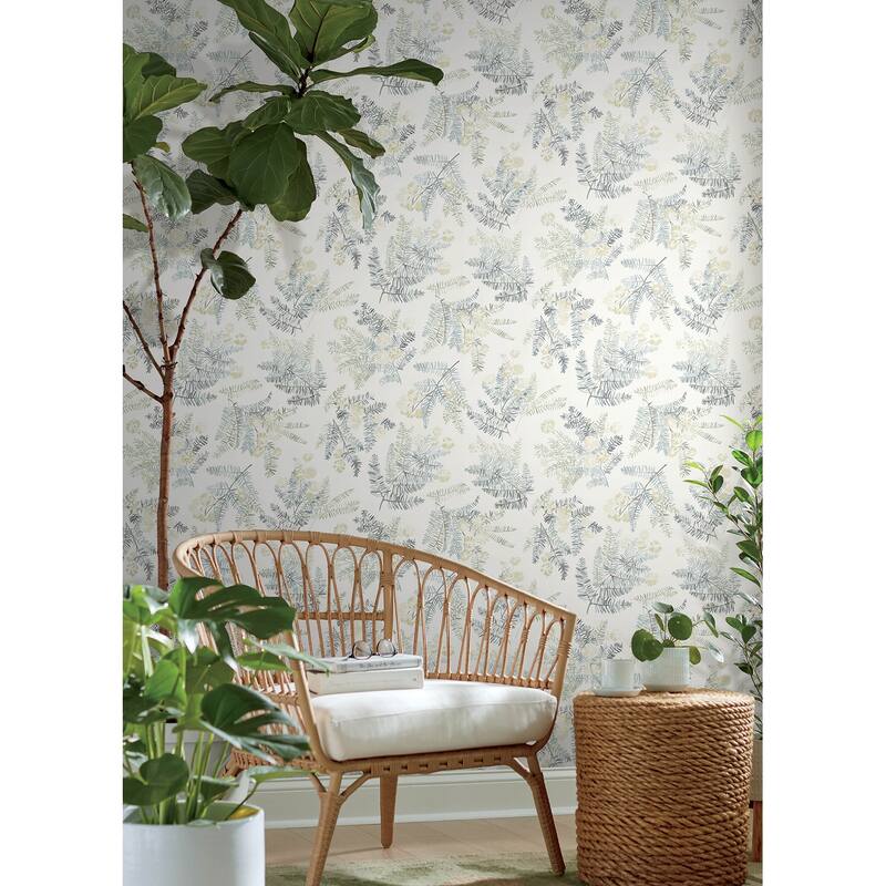 Chesapeake Frith Sea Green Botanical Wallpaper