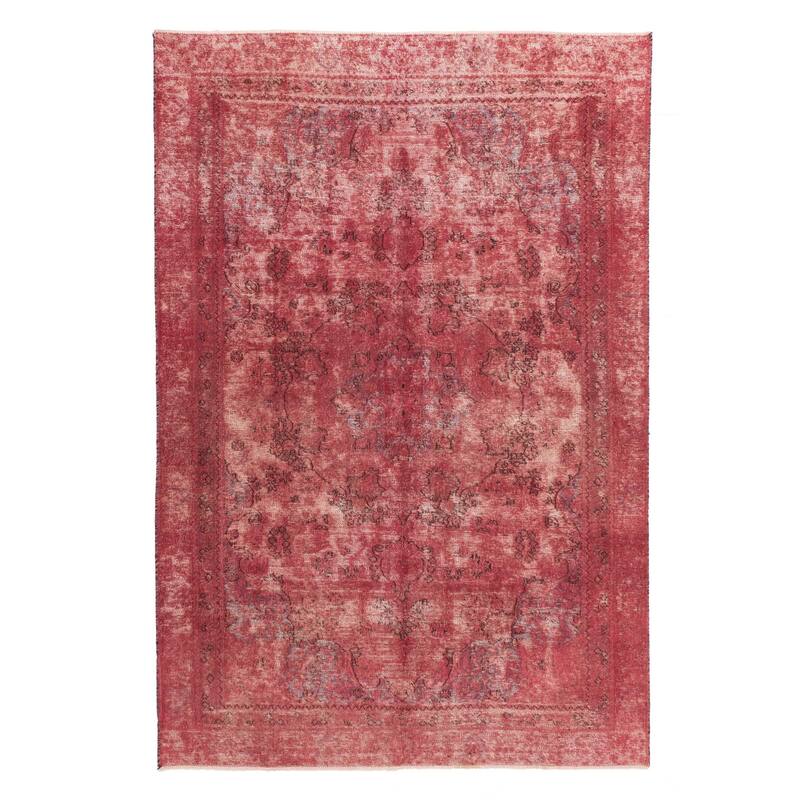 ECARPETGALLERY Hand-knotted Color Transition Dark Magenta Wool Rug - 5'8 x 9'0