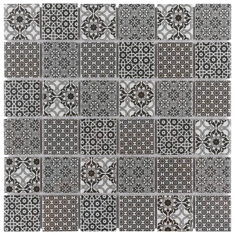 Merola Tile Classico 2" Square Black 11-3/4" x 11-3/4" Porcelain Floor and Wall Tile