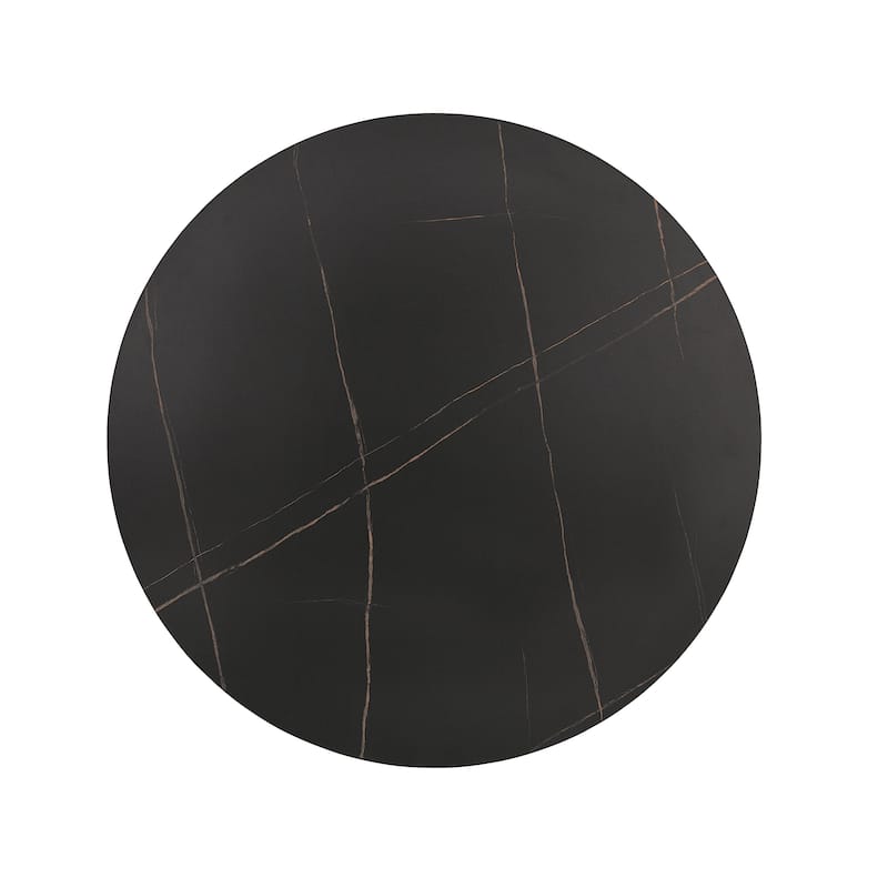 Furniture of America Astra Modern Wood Round Dining Table with Fluted Base