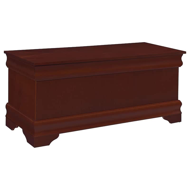 Paula Traditional 40 Inch Wood Storage Trunk Cedar Lined Chest - Warm Brown
