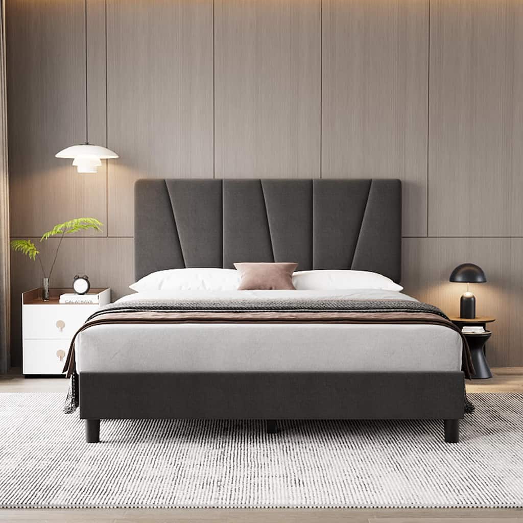 Bed Frame with Adjustable Headboard