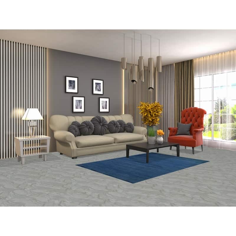Blue Modern Gabbeh Oriental Rug Hand-Knotted Wool Carpet - 3'11" x 5'9"