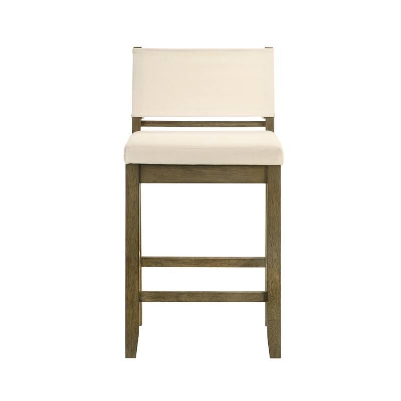 Yanely Mdoern Bar Stool, Upholstered Counter Height Stool with Solid Wood Legs