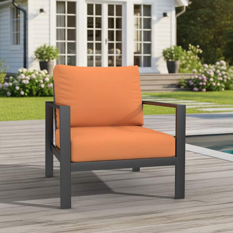 Sunbrella Outdoor Deep Seating Cushion - Seat 25 x 25.5 x 5 Back 25 x 17 x 5 - Canvas Tangerine