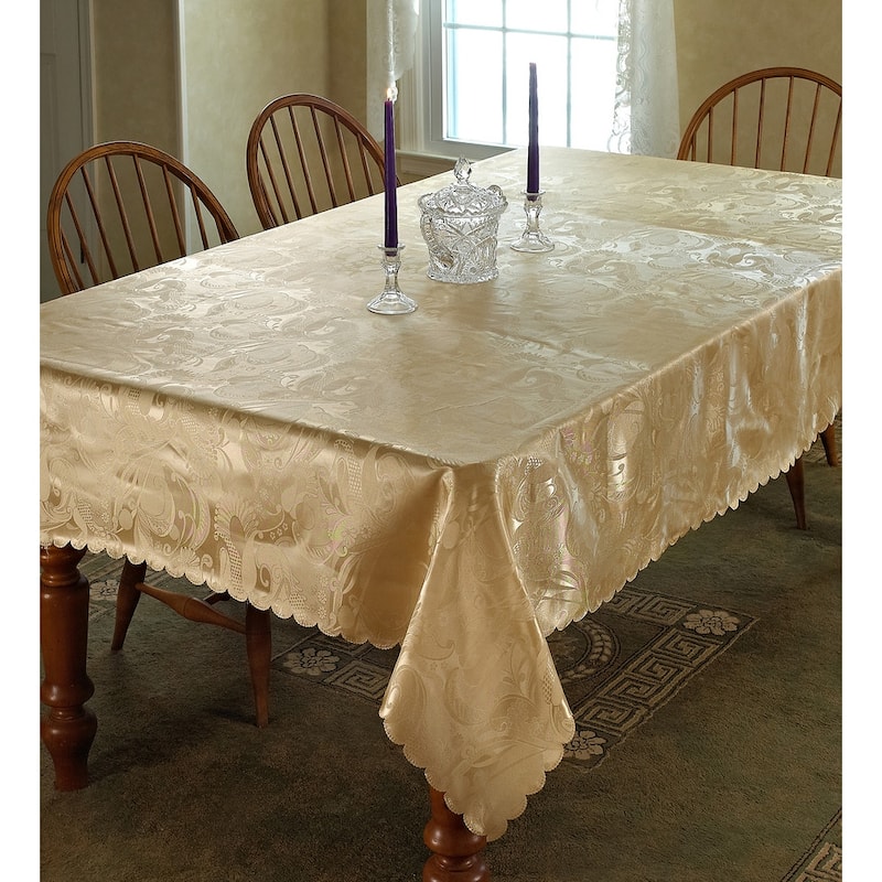 Violet Linen European Rose Pattern Tablecloth