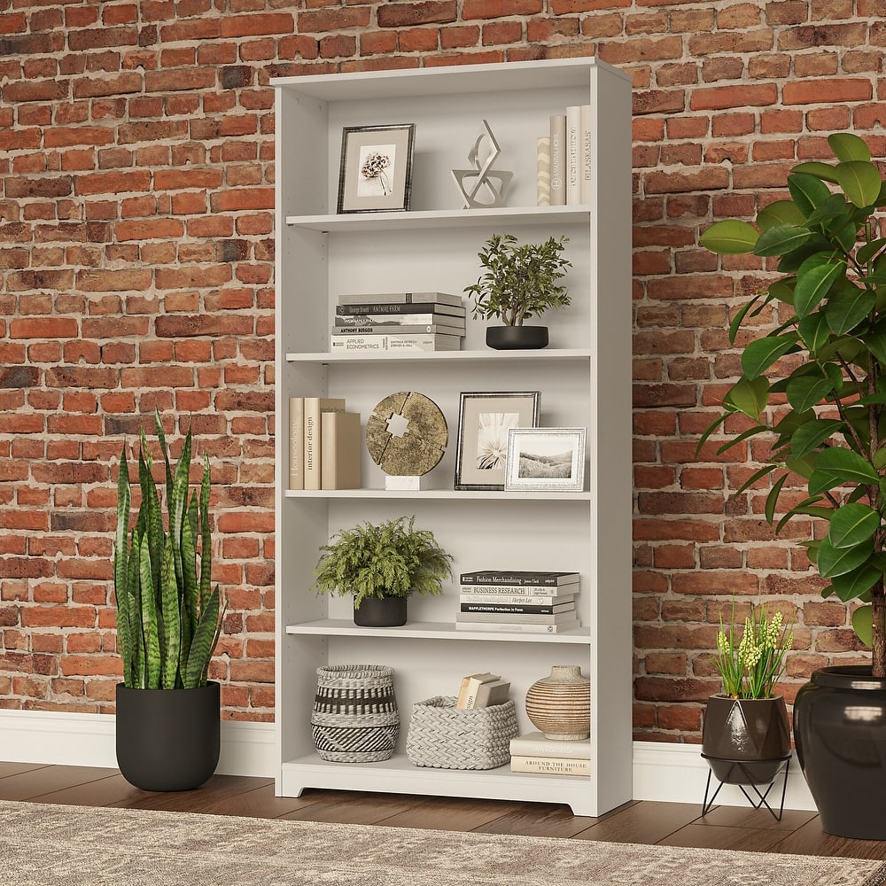 Bush Furniture Cabot Tall 5 Shelf Bookcase with Adjustable Shelves