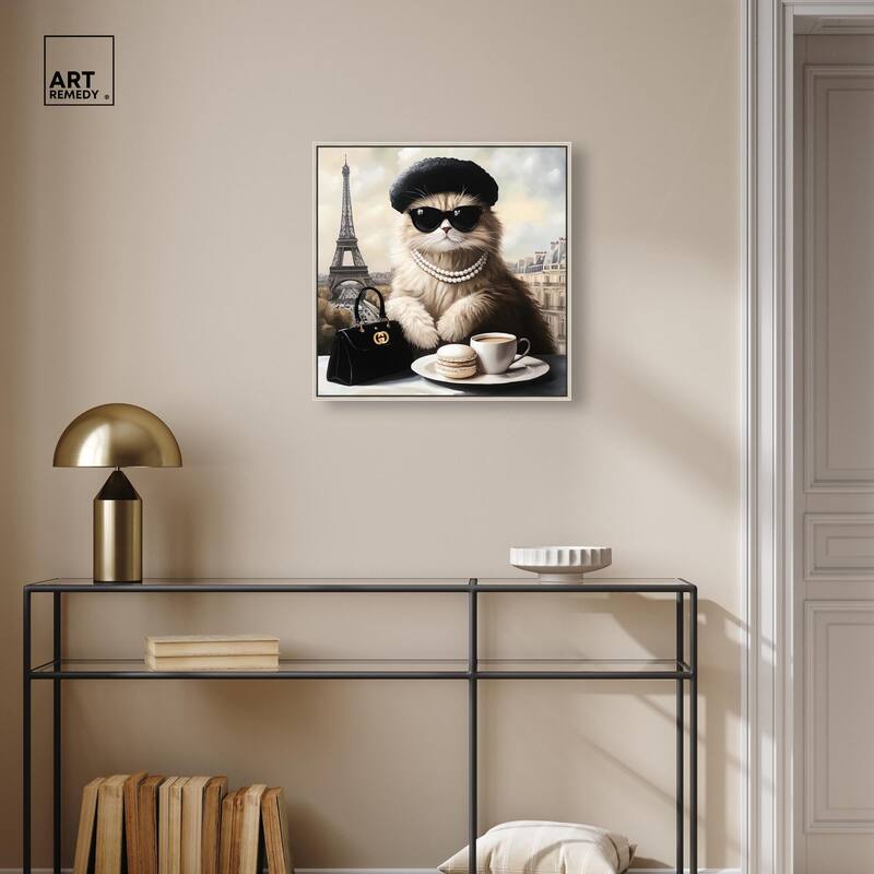 Cat in Paris Treats Canvas by Art Remedy