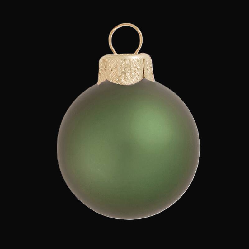 Matte Finish Glass Christmas Ball Ornaments 2.75" (70Mm) Green 12Ct