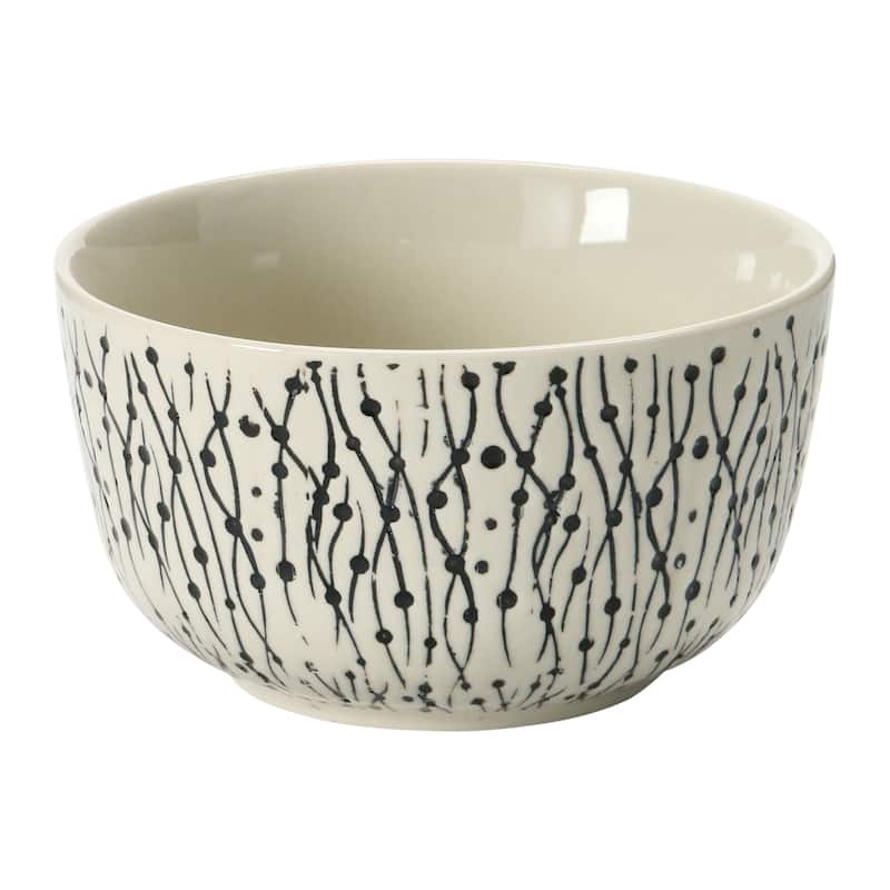 Handmade Stoneware Bowl with Wax Relief Heart - 4.5"L x 4.5"W x 2.5"H