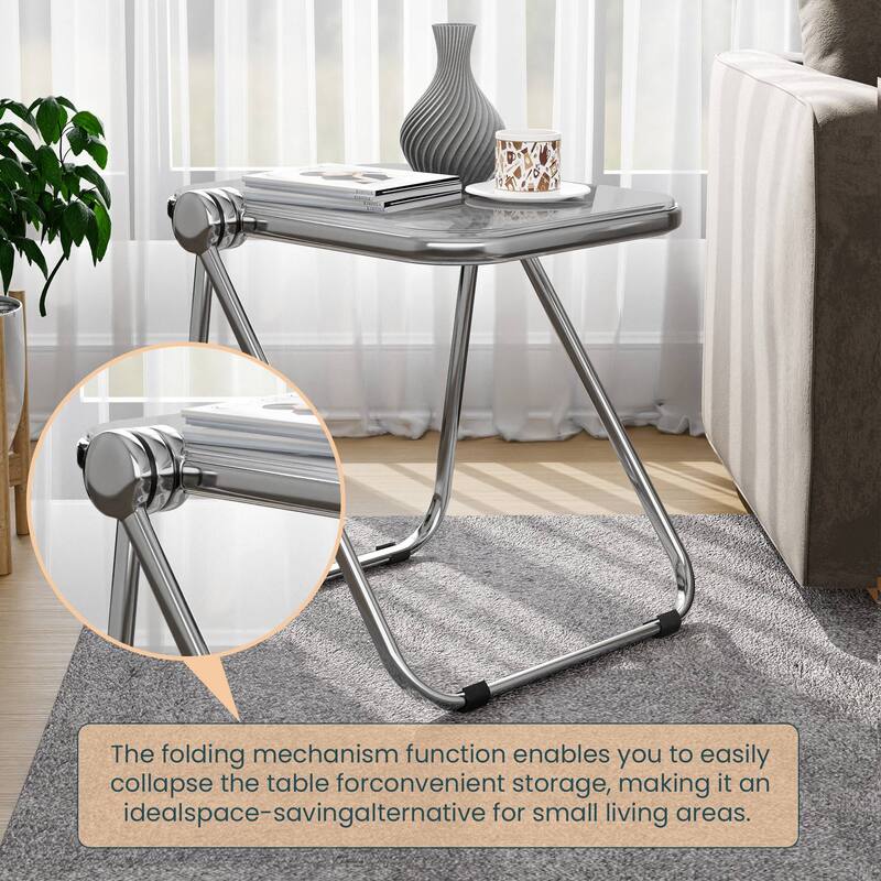 LeisureMod Lawrence Rectangular Folding Table with Aluminum Frame - 16.73