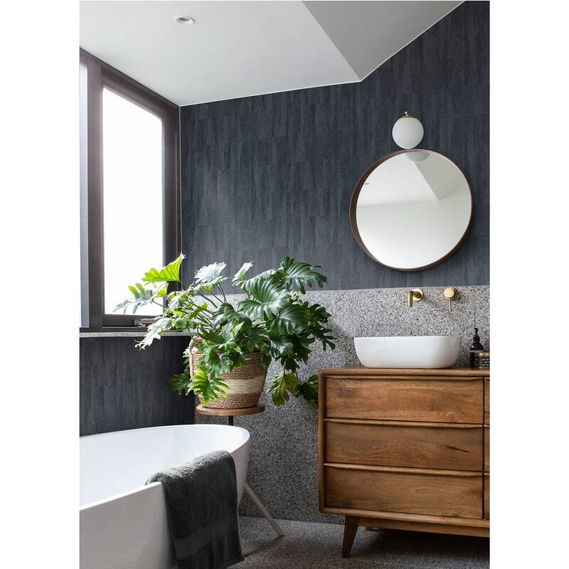 Advantage Sutton Charcoal Textured Geometric Wallpaper