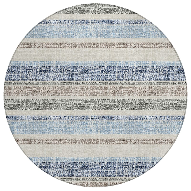 HomeRoots Striped Transitional Rectangle Outdoor Rug