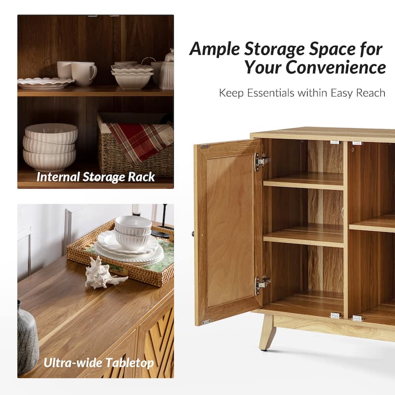 Joseph Midcentury 30"Tall 2 Door Accent Cabinet by HULALA HOME