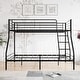 preview thumbnail 2 of 8, Black Twin-over-Full Metal Bunk Bed, Easy Assembly with Enhanced Upper-Level Guardrail