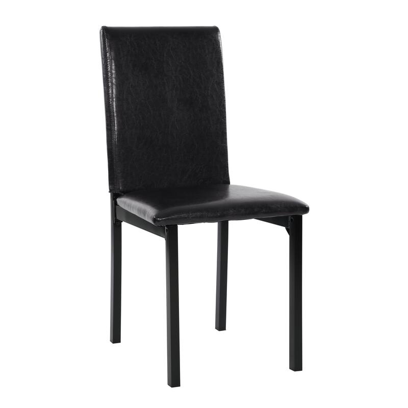 4PCS Metal Frame Accent Chairs,Faux Leather Seat,Metal Finish Dining Side Chairs