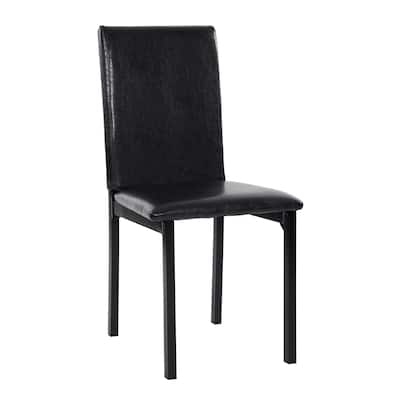 4PCS Metal Frame Accent Chairs,Faux Leather Seat,Metal Finish Dining Side Chairs