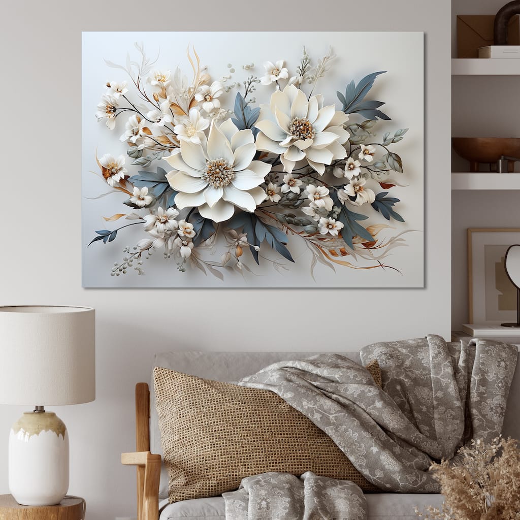Designart "Seasonal Flowers Charm In Winter I" Seasonal Flowers Wall Art
