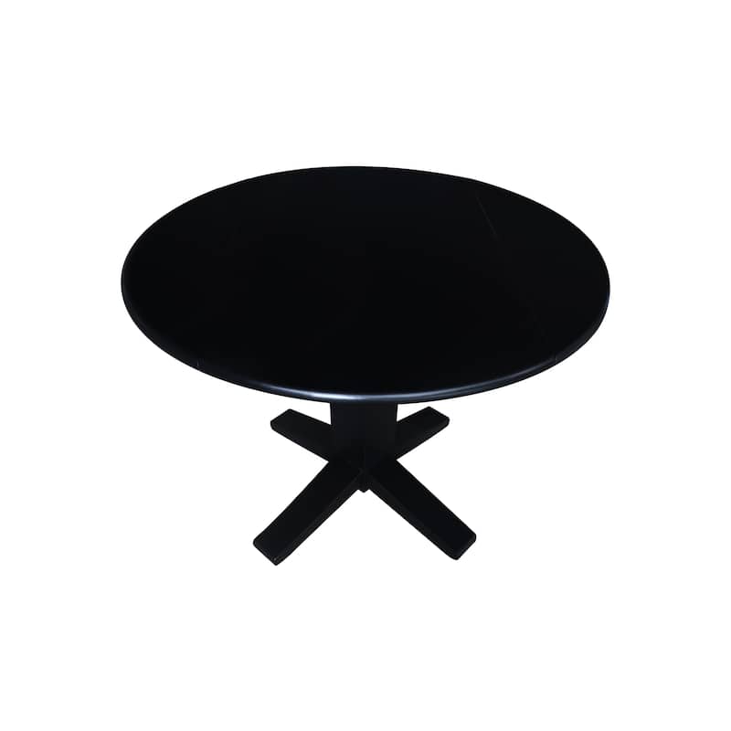 42 in Round Dual Drop Leaf Pedestal Dining Table