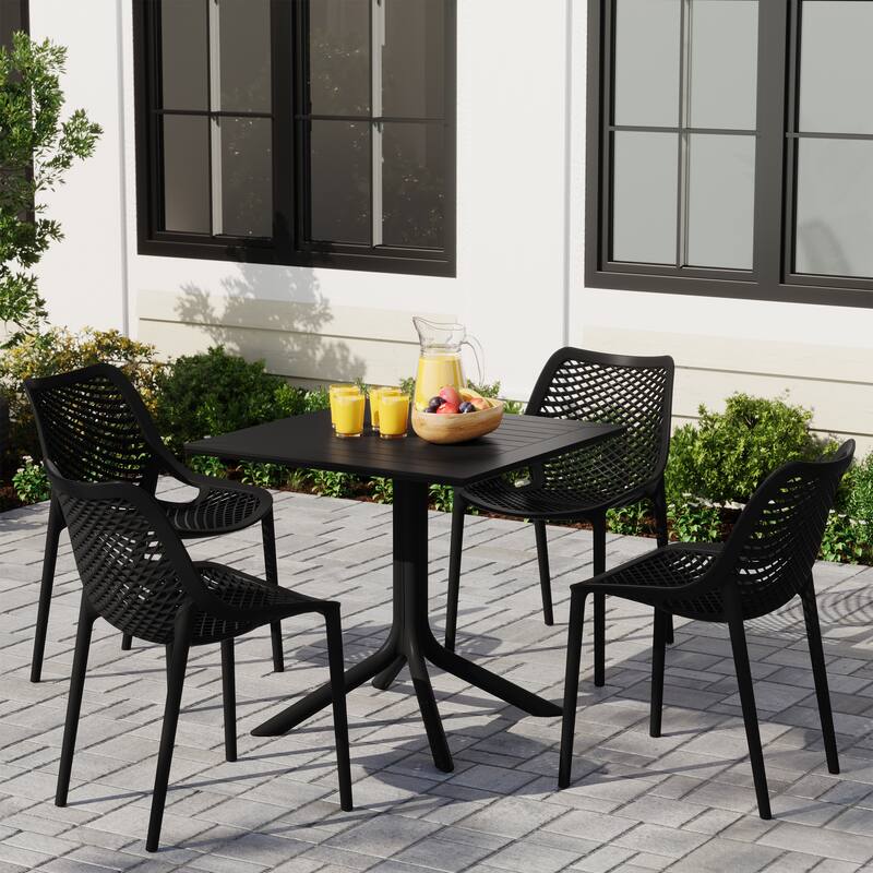 Frond and Form 4-Person Outdoor Square Dining Set