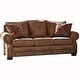 preview thumbnail 2 of 4, Made in USA Rancho Rustic Brown Buckskin Fabric Sofa and Two Chairs Set