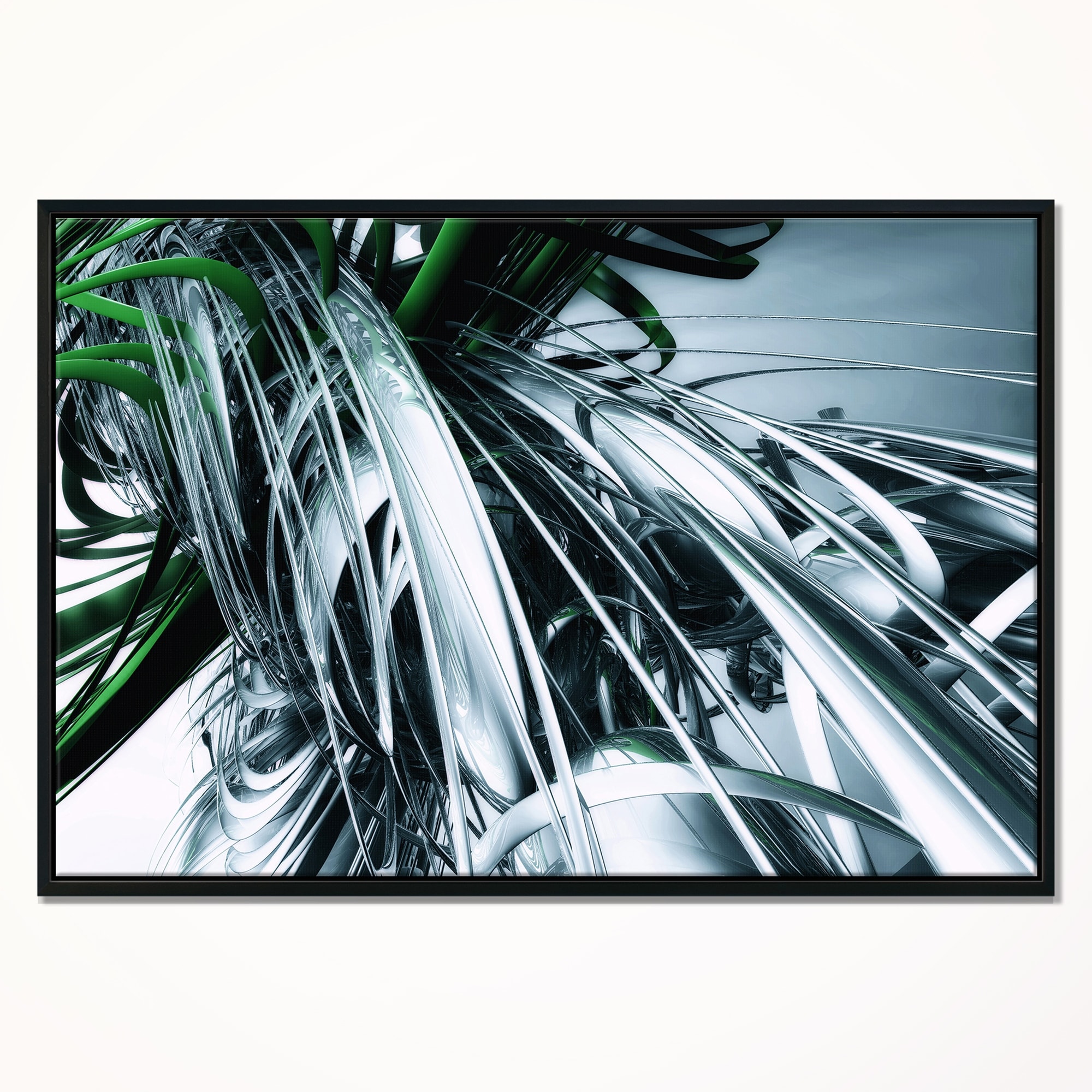 Shop Designart 3d Abstract Art Green Black Abstract Framed