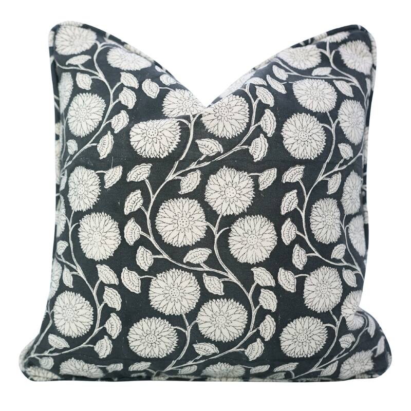 Fabdivine Pipine Fall Décor Farmhouse Hand Block Print Pillow Cover Sofa, Couch Cushion Case Linen