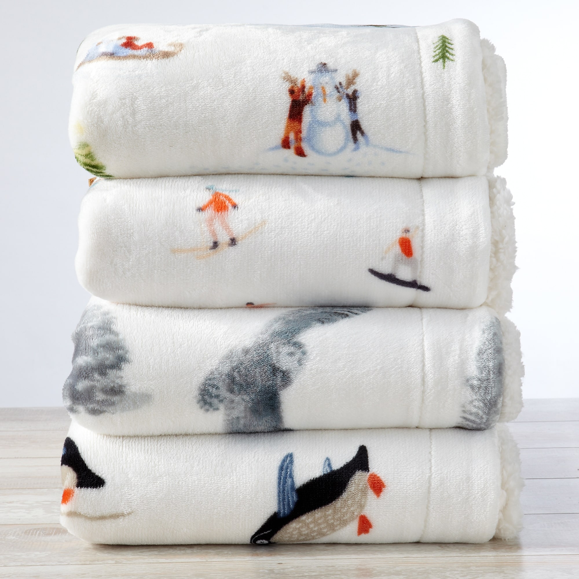 Lodge collection velvet on sale plush sherpa blanket