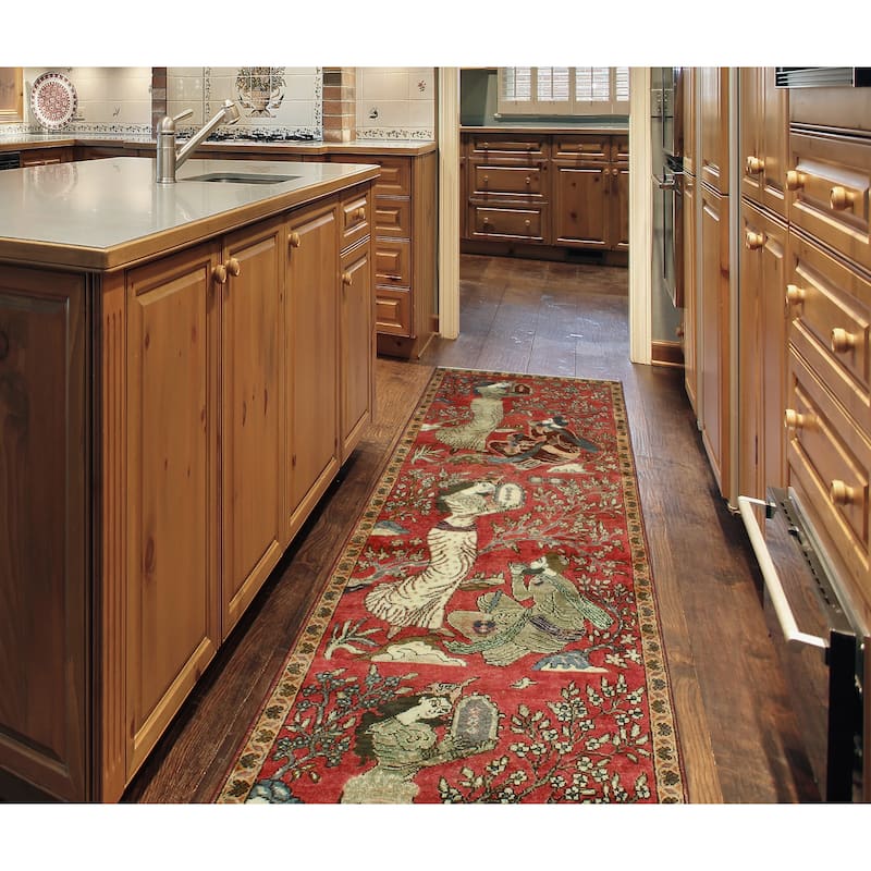 Fine Vintage Distressed Ameria Red/Beige Runner - 3'0" x 9'6"