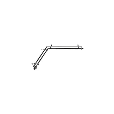 Corner Window Curtain Rod Double, Adjustable 120-170 Inch Black Drapery Rod Set - M
