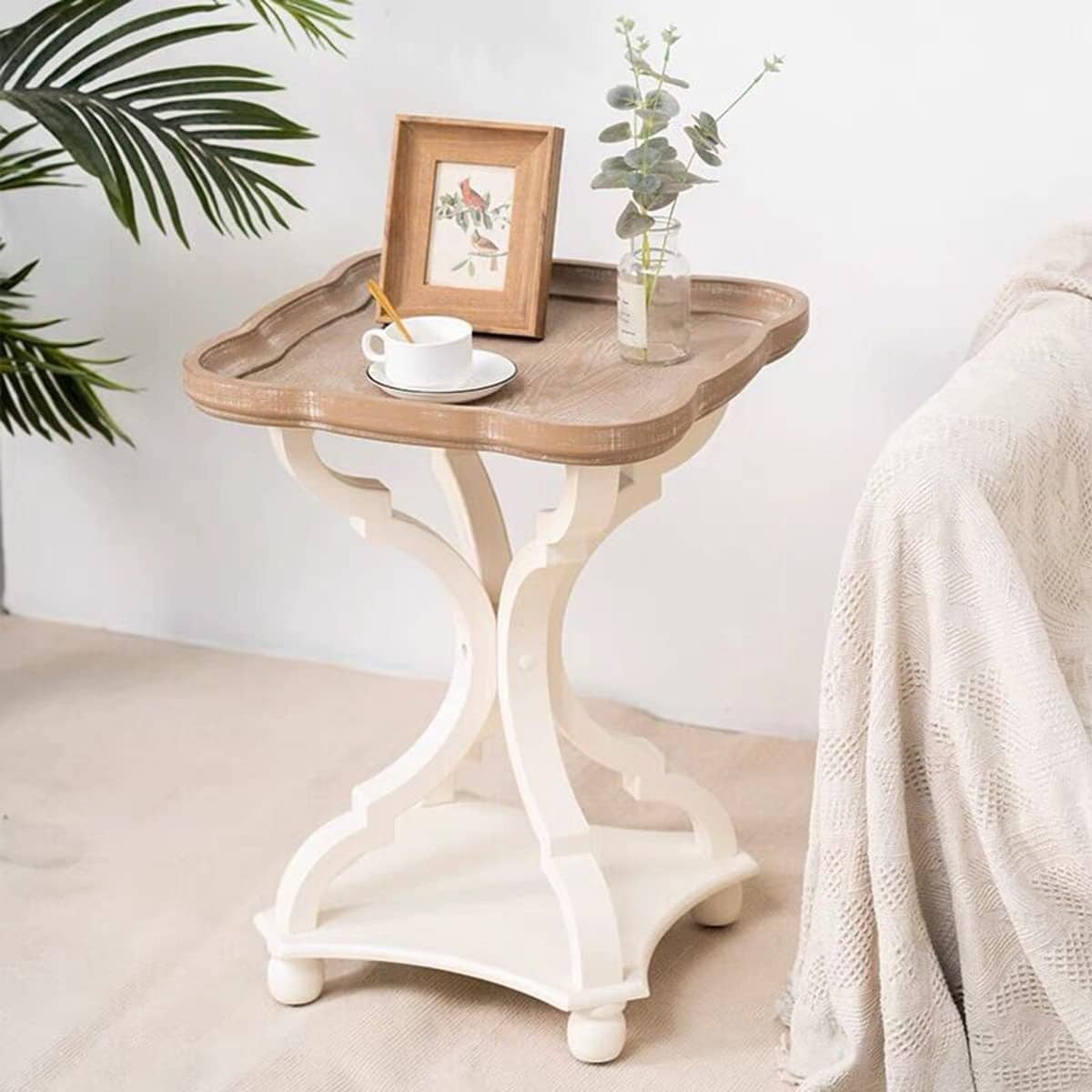 White farmhouse accent table hot sale