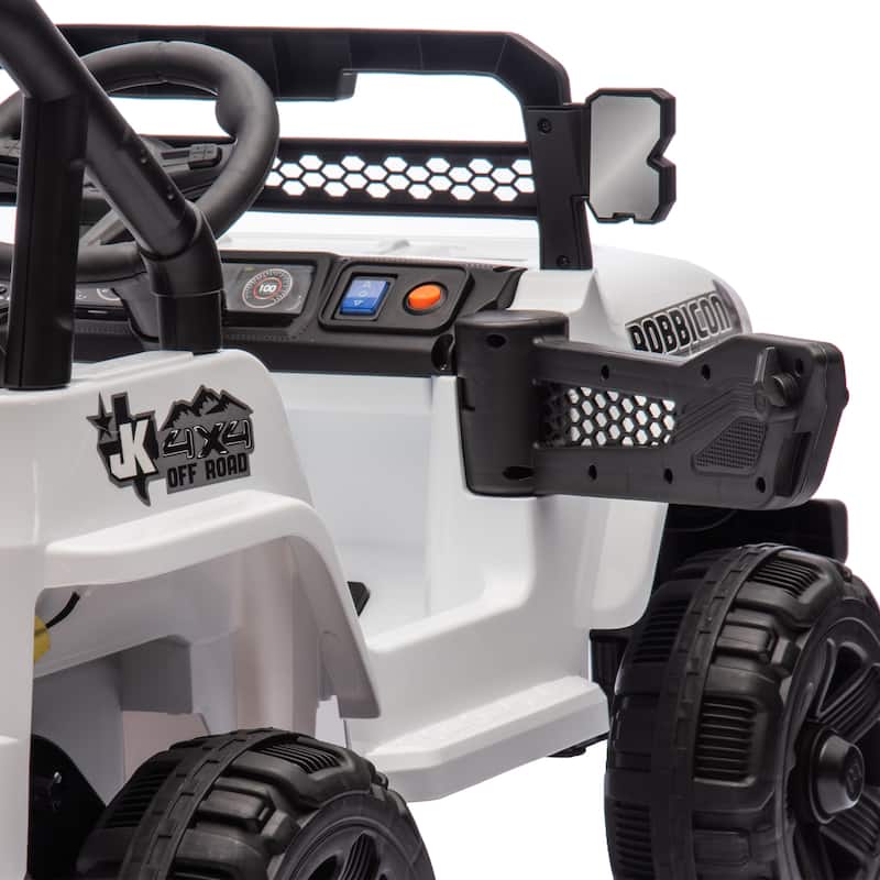 12V Kids Ride On Electric Truck Car W/Parents Control,2WD,4-wheel suspension,Adjustable volume,Microphone jack,Power display,LED