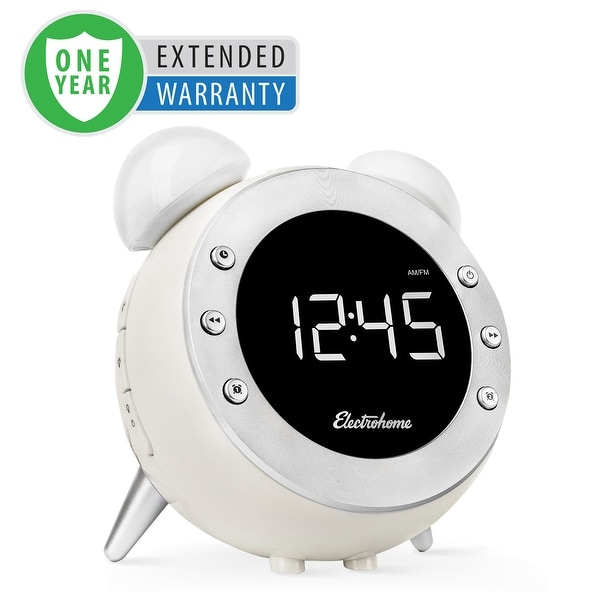 Electrohome Retro Alarm Clock Radio with Motion Activated Night Light and Snooze - 1 Year Extended Warranty
