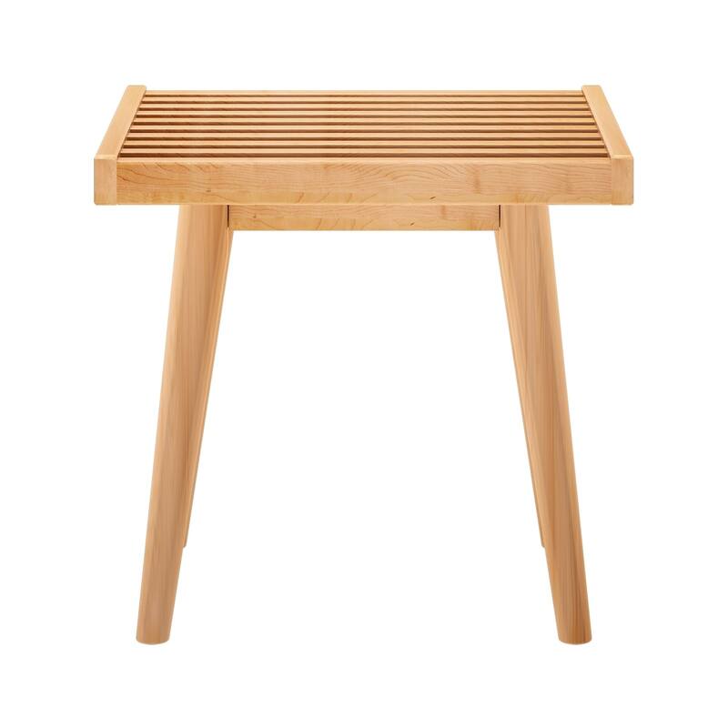 Plank and Beam Mid Century Modern Wood Square Bench