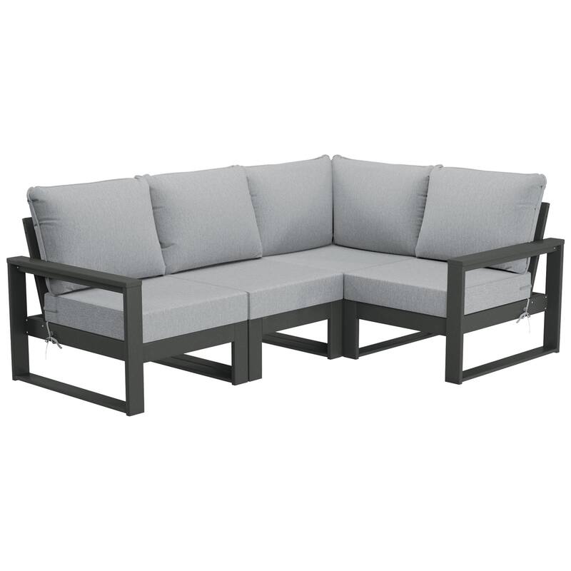 Endless Patio 4-Piece Deep Seating Set with Gray Frame - Gray/Light Gray