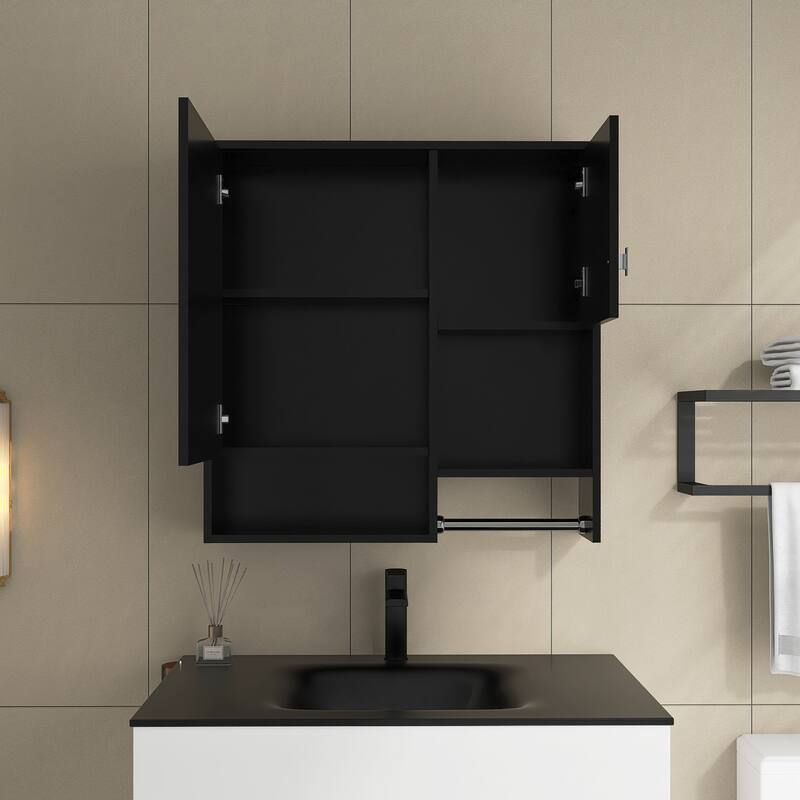 29'' x 28'' Modern Wall Mounted Medicine Cabinet with Mirror - 30" x 7"