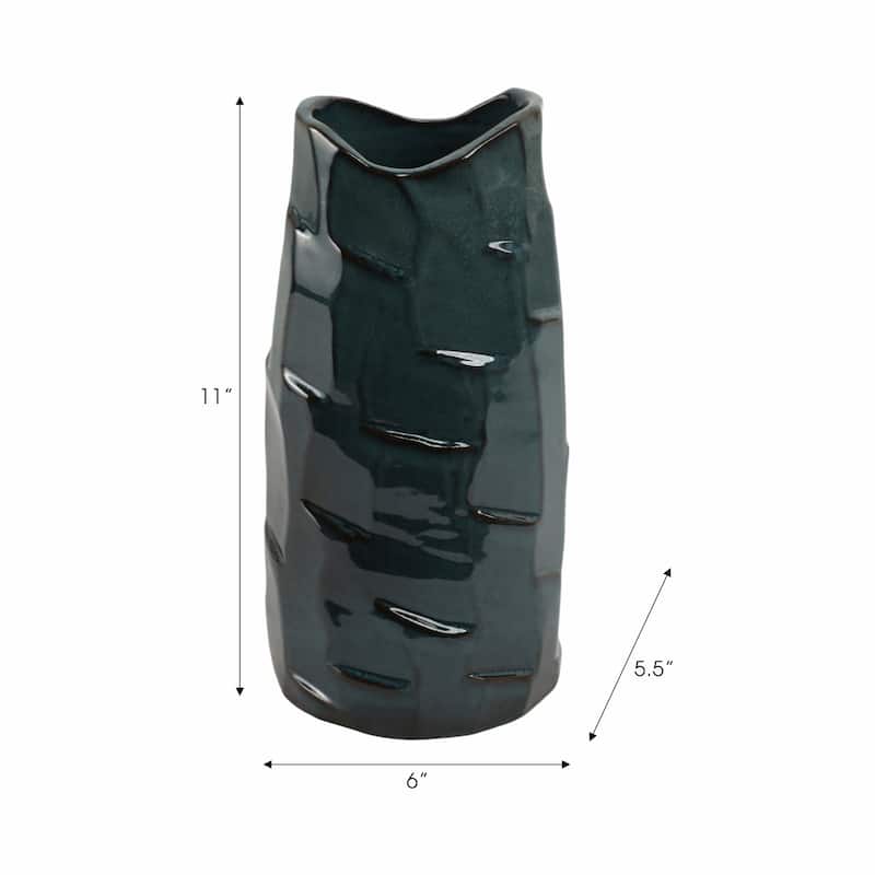 Terracotta Vase with Sculpted Texture Design Modern Decorative Accent