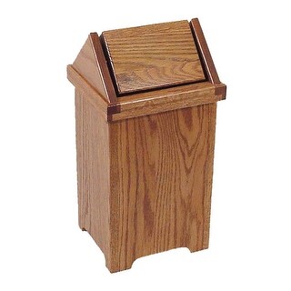 Oak Trash Bin with Lift Top - Overstock - 25458306