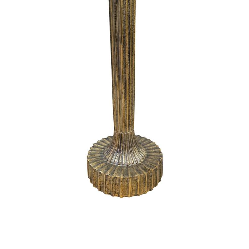 Luxe Round Accent Table - Elegant Aluminium Top and Frame Pedestal Table - Transitional Style Home Decorative Side Furniture