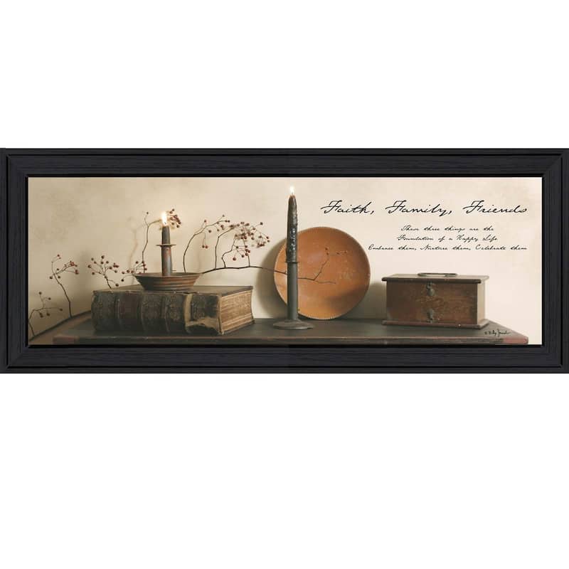 TrendyDecor4U Contemporary "Faith, Family and Friends" Framed Print Wall Art by Billy Jacobs