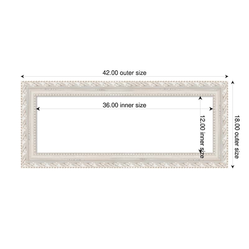Amanti Art Opera Off White Framed Dry Erase Magnetic Board - 42 x 18 in