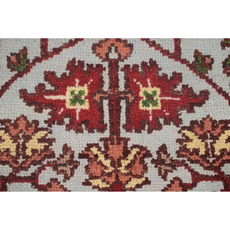 Light Blue Heriz-Serapi Accent Rug Hand-Knotted Oriental Wool Carpet - 2'11"x 4'11"