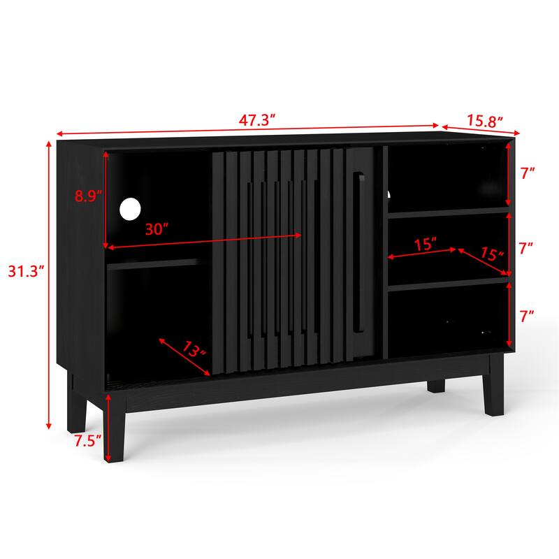 47.3" Farmhouse Sideboard Buffet Cabinet with Storage